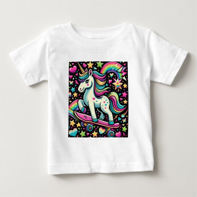 Camiseta Para Bebê Star Unicorn (Frente)