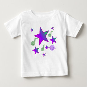 Camiseta Para Bebê Starlight Lullaby Key Verde limão Baby Romper