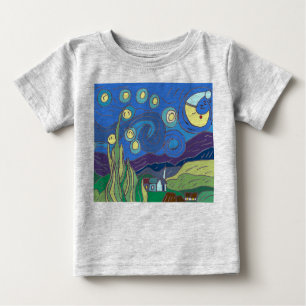 Camiseta Para Bebê Starry Night Creeper