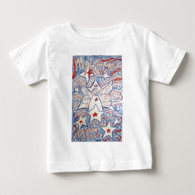 Camiseta Para Bebê Stars & Stripes Angel (Frente)