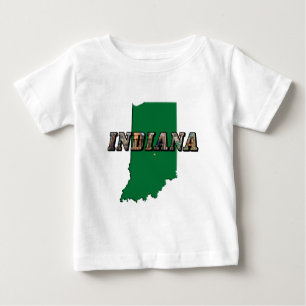 Camiseta Para Bebê State Map and Picture Text