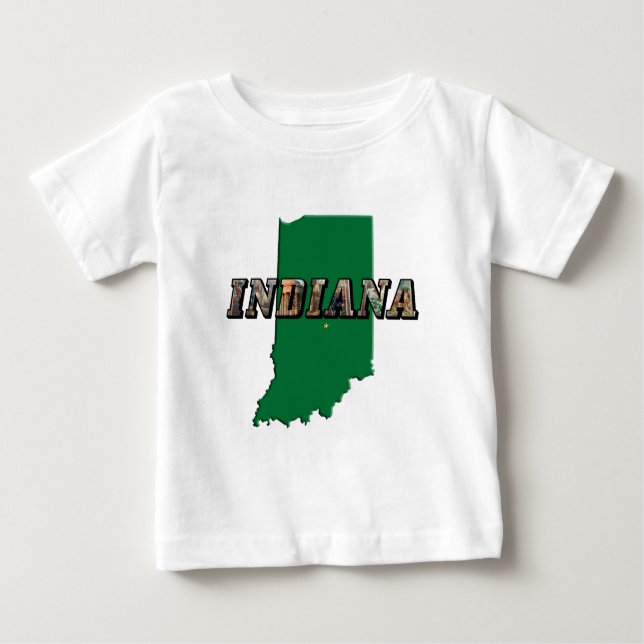 Camiseta Para Bebê State Map and Picture Text (Frente)