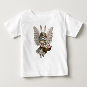 Camiseta Para Bebê Steampunk Bunny Angel Girl
