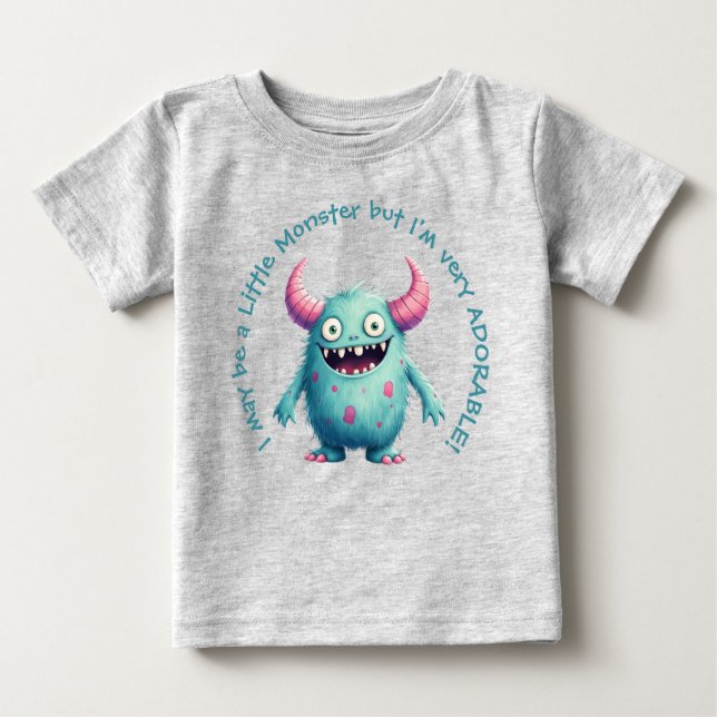 Camiseta Para Bebê Stewart: O Adorável Monstro Pequeno (Frente)
