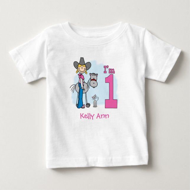 Camiseta Para Bebê Stick Cowgirl Baby T-Shirt (Frente)
