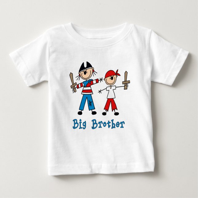 Camiseta Para Bebê Stick Pirates Big Brother (Frente)