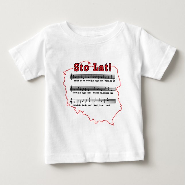 Camiseta Para Bebê Sto Lat! Mapa Polonês da Música (Frente)