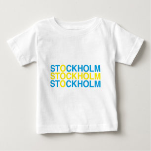 Camiseta Para Bebê STOCKHOLM Bandeira Sueca