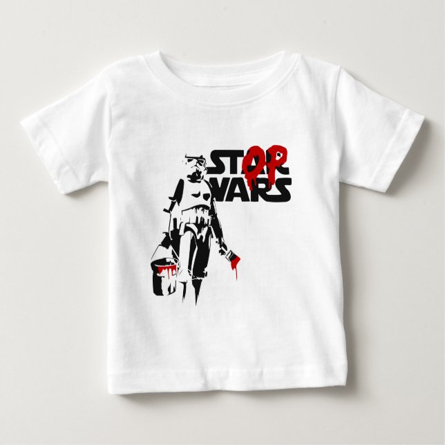 Camiseta Para Bebê Stop Wars Parody Logo (Frente)