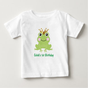 Camiseta Para Bebê Storybook Fairytale Sapo primeiro aniversario Prin