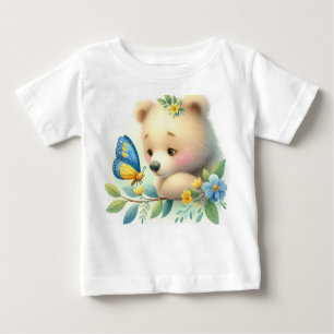 Camiseta Para Bebê Storybook Woodland Bear E Borboleta
