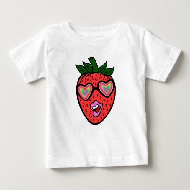 Camiseta Para Bebê strawberry  (Frente)