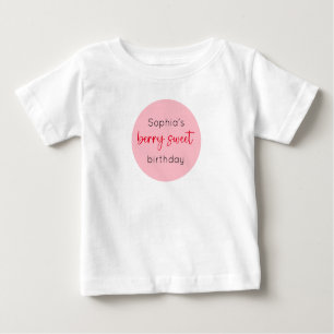 Camiseta Para Bebê Strawberry Birthday Berry Sweet