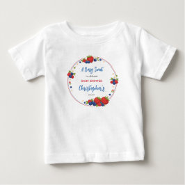Camiseta Para Bebê Strawberry Blueberry Berry Sweet Baby Shower