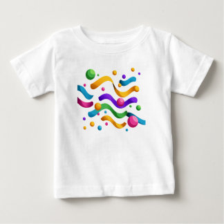 Camiseta Para Bebê Streamers de Aniversário – Festa Colorida