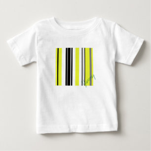 Camiseta Para Bebê Stripes Negras Amarelas do Minimalismo