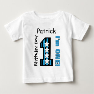 Camiseta Para Bebê STRIPES Personalizadas do primeiro aniversario e S