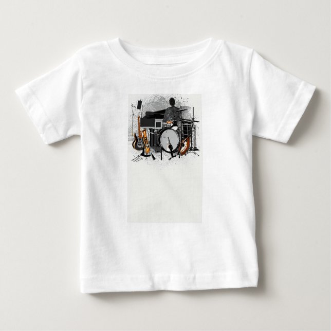 Camiseta Para Bebê "Strumming Harmony: Elegância do Violão" (Frente)