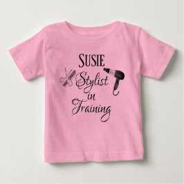Camiseta Para Bebê Stylist in Training Baby Romper Salon Beauticitic