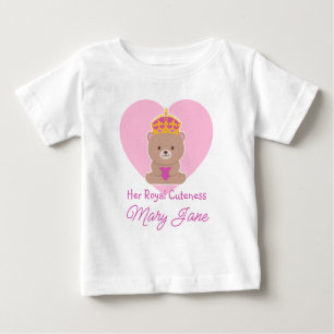 Camiseta Para Bebê Sua Alteza Fofura Rosa Personalizado Divertido F