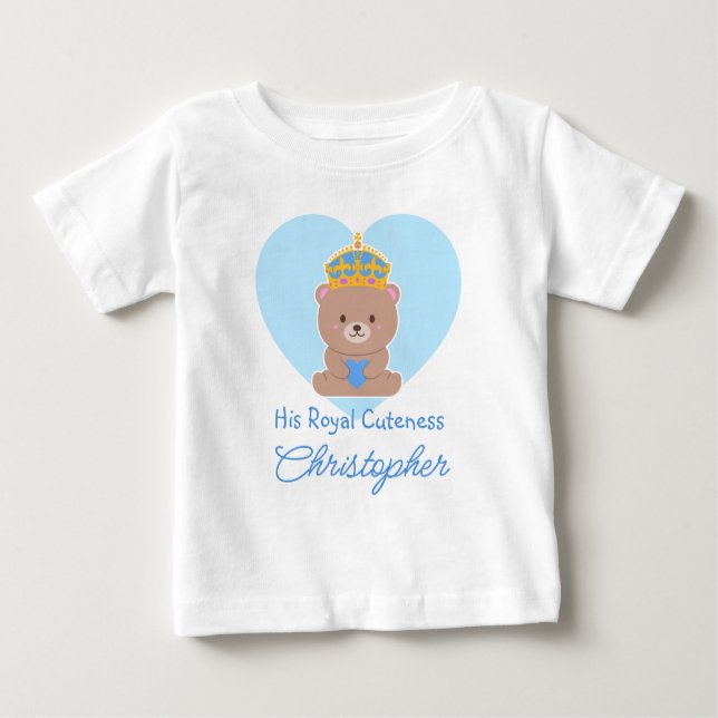 Camiseta Para Bebê Sua Cutenza Real | Azul Personalizado Engraçado (Frente)