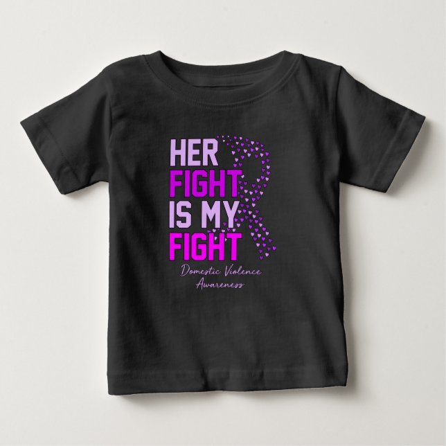 Camiseta Para Bebê Sua Luta É Minha Luta Contra A Violência Doméstica (Frente)