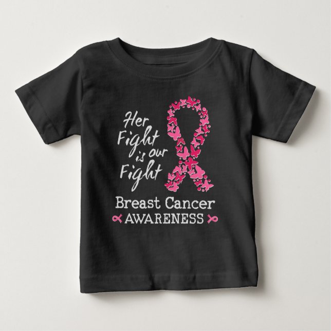 Camiseta Para Bebê Sua luta é nossa luta Consciencialização do Cancro (Frente)