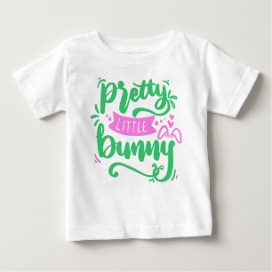 Camiseta Para Bebê Sual Pink Girly Bonito Pequena Cotação de Páscoa