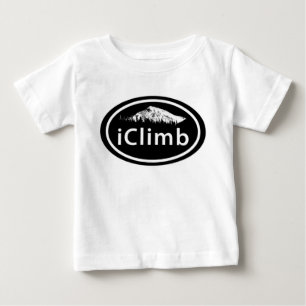 Camiseta Para Bebê Subindo "iClimb" Oval Mountain Tag Baby T-Shirt