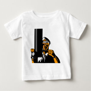 Camiseta Para Bebê Submarinista do marinheiro do capitão de marinho