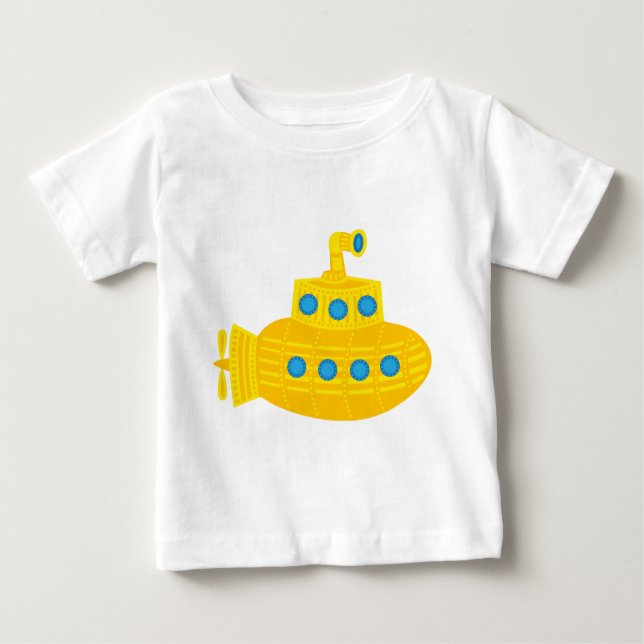 Camiseta Para Bebê Submarino Amarelo (Frente)