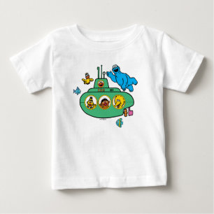 Camiseta Para Bebê Submarino do Monstro do Biscoito e Sésamo Pals