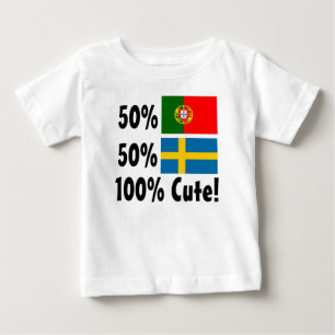 Camiseta Para Bebê Sueco 100% do português 50% de 50% bonito