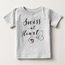 Camiseta Para Bebê Suíça no coração, Suiça