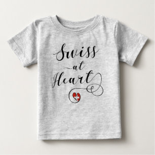 Camiseta Para Bebê Suíça no coração, Suiça