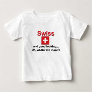 Camiseta Para Bebê Suíço bonito