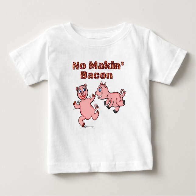 Camiseta Para Bebê Suíno sem bacon (Frente)