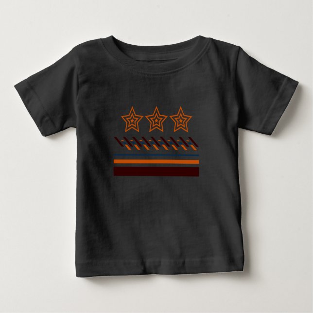 Camiseta Para Bebê Summer Baby Three - Star Stripes (Frente)