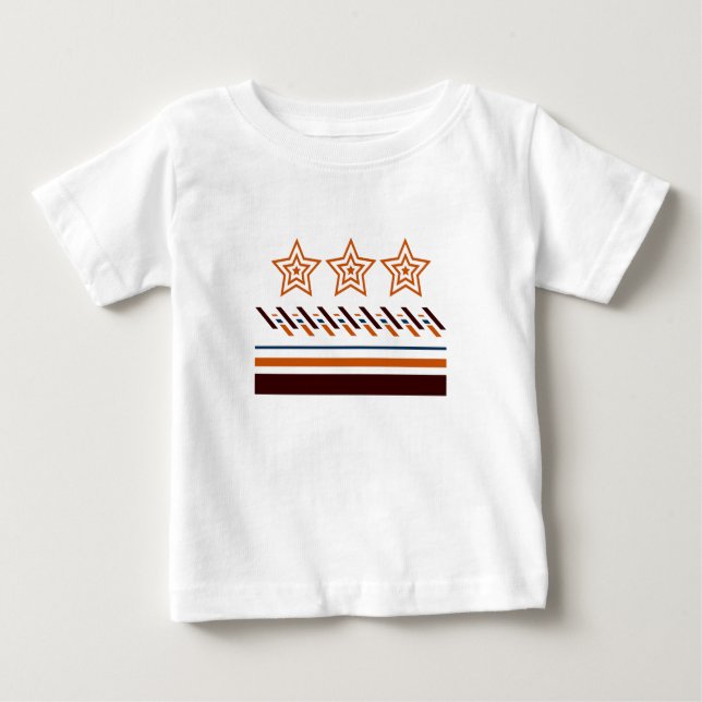 Camiseta Para Bebê Summer Baby Three - Star Stripes (Frente)