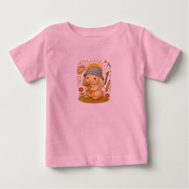 Camiseta Para Bebê Summer Bunny Delight: T-Shirt De Crianças Bonitas