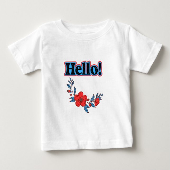 Camiseta Para Bebê Summer Hello Flower (Frente)