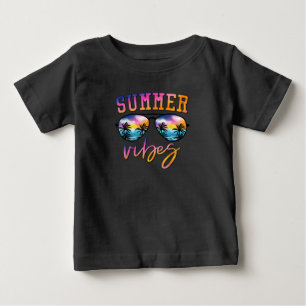Camiseta Para Bebê Summer Viba Óculos De Sol Com Palma De Árvore Engr