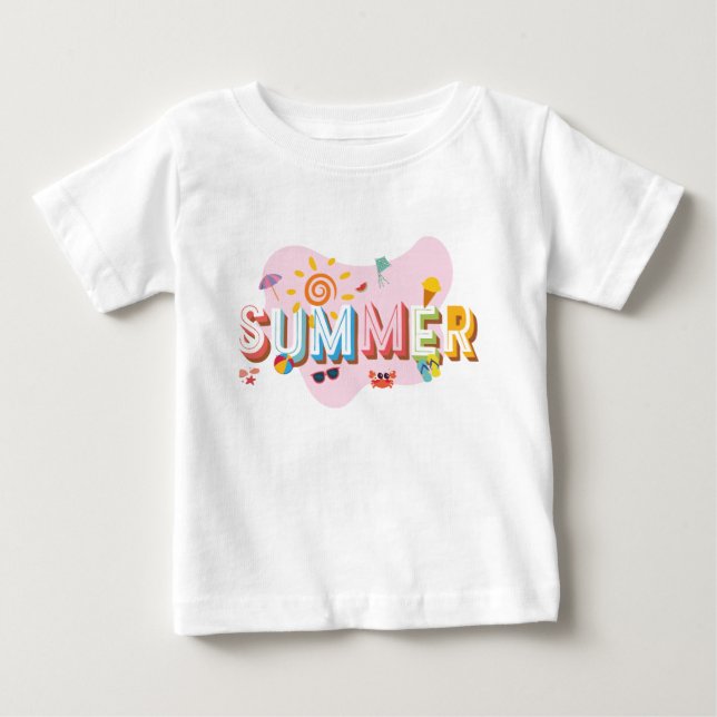 Camiseta Para Bebê Summer Vibes (Frente)