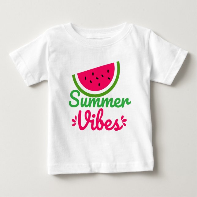 Camiseta Para Bebê Summer Vibes (Frente)