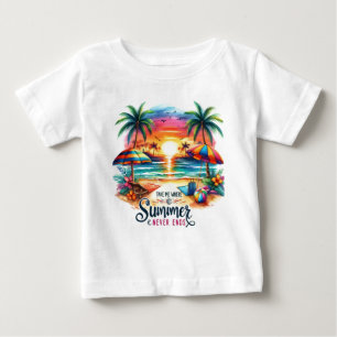 Camiseta Para Bebê Summer Vibes Brushsalvaguardar Beach Sunset-34626