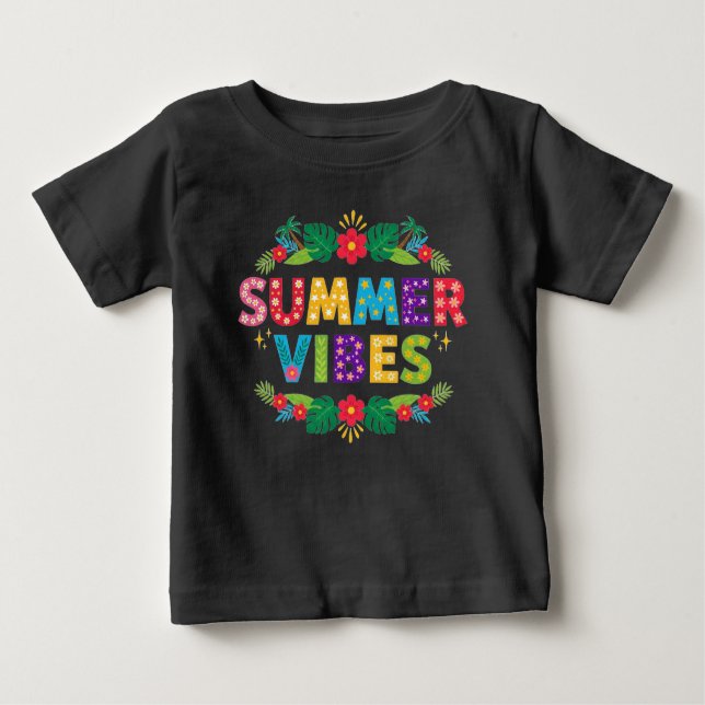 Camiseta Para Bebê Summer Vibes Floral Design- 54504 Hoodie (Frente)