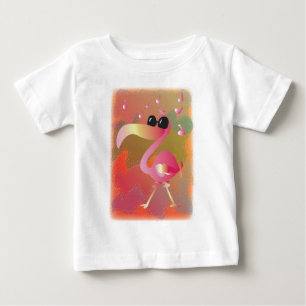 Camiseta Para Bebê summerwaves-flamingo