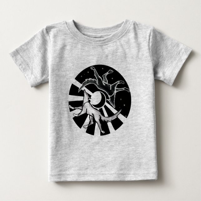 Camiseta Para Bebê Sun e Moon Wolves (Frente)