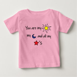Camiseta Para Bebê Sun-Moon-and-Stars-