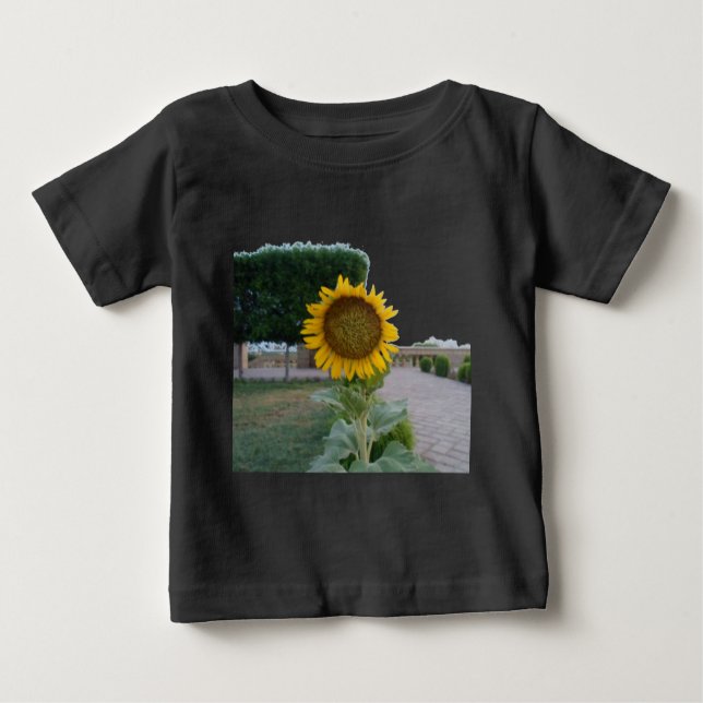 Camiseta Para Bebê Sunflower Art Impressão (Frente)